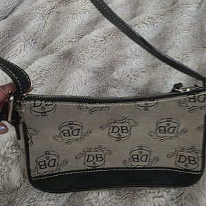 Dooney & Bourke  Authentic Vintage Small Monogram Bag. Like New. Black / Tan